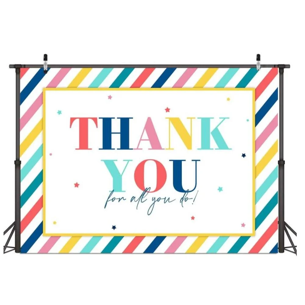 Thank You Backdrop 10x7ft Teachers Doctors Nurses Banner Retirement Party Decor